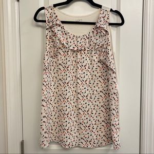 Spotter LOFT tank blouse with ruffles